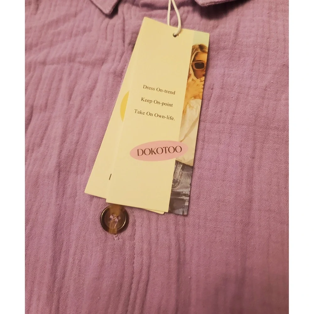 NWT Dokotoo Button Up Shirtdress Womens Size 2XL Lilac - Picture 2 of 9